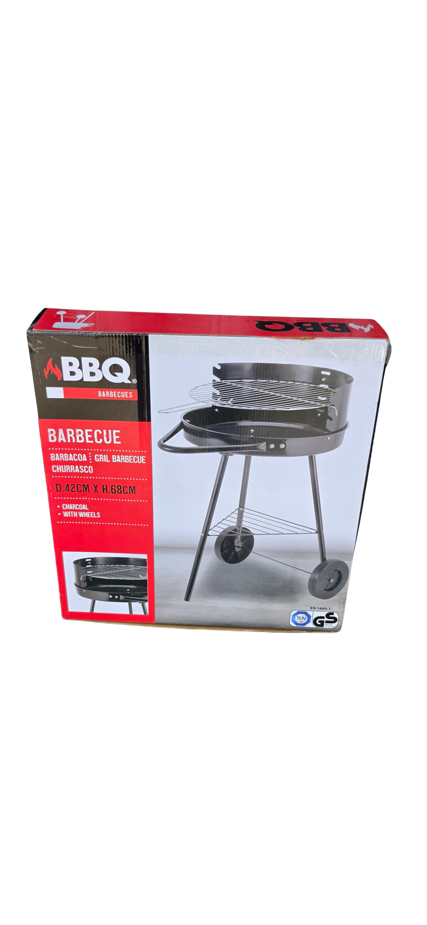 GARDEN BBQ HALF OPEN BLACK GREY COLOUR